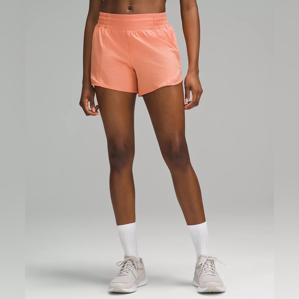 LULULEMON Hotty Hot High-Rise Lined Short 4" Coral Kiss